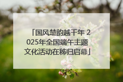 国风楚韵越千年 2025年全国端午主题文化活动在秭归启幕