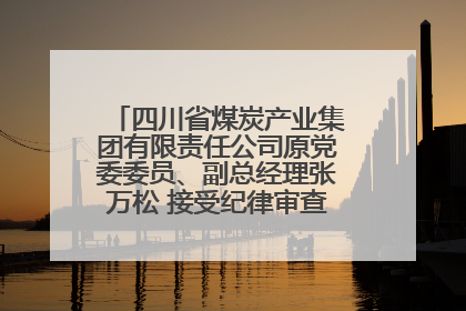 四川省煤炭产业集团有限责任公司原党委委员、副总经理张万松 接受纪律审查和监察调查