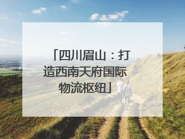 四川眉山：打造西南天府国际物流枢纽