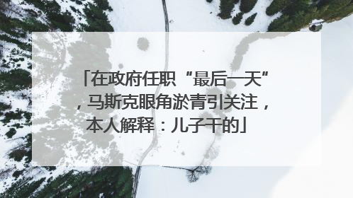 在政府任职“最后一天”，马斯克眼角淤青引关注，本人解释：儿子干的