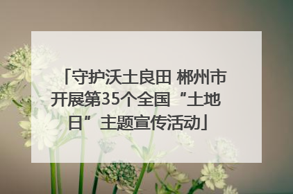 守护沃土良田 郴州市开展第35个全国“土地日”主题宣传活动