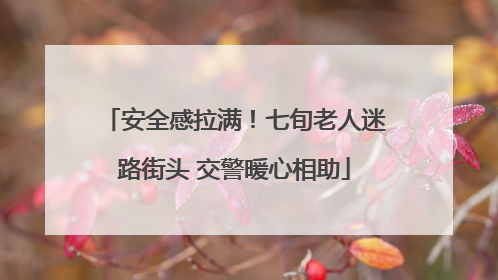 安全感拉满！七旬老人迷路街头 交警暖心相助
