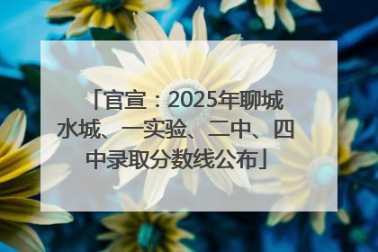 官宣：2025年聊城水城、一实验、二中、四中录取分数线公布