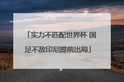 实力不匹配世界杯 国足不敌印尼提前出局