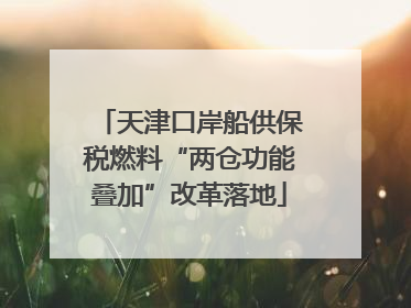 天津口岸船供保税燃料“两仓功能叠加”改革落地
