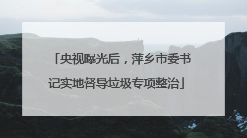央视曝光后，萍乡市委书记实地督导垃圾专项整治