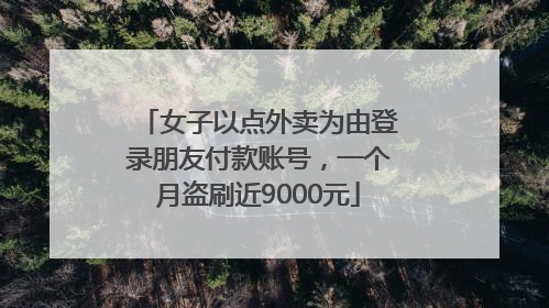 女子以点外卖为由登录朋友付款账号，一个月盗刷近9000元