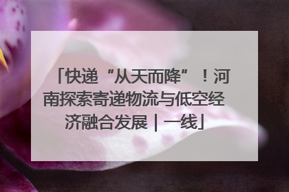 快递“从天而降”！河南探索寄递物流与低空经济融合发展｜一线