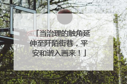 当治理的触角延伸至阡陌街巷，平安和谐入画来！