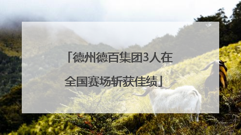 德州德百集团3人在全国赛场斩获佳绩