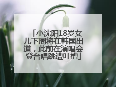 小沈阳18岁女儿下周将在韩国出道，此前在演唱会登台唱跳遭吐槽