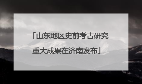 山东地区史前考古研究重大成果在济南发布