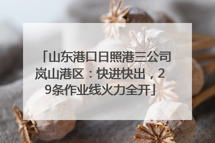 山东港口日照港三公司岚山港区：快进快出，29条作业线火力全开