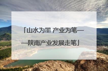 山水为墨 产业为笔——陕南产业发展走笔