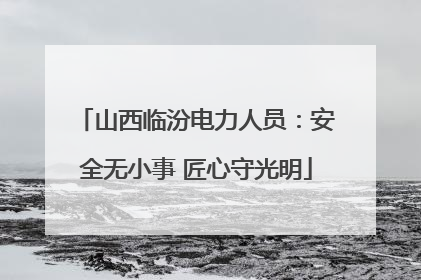 山西临汾电力人员：安全无小事 匠心守光明