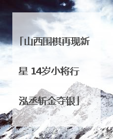 山西围棋再现新星 14岁小将行泓丞斩金夺银