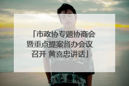 市政协专题协商会暨重点提案督办会议召开 黄喜忠讲话