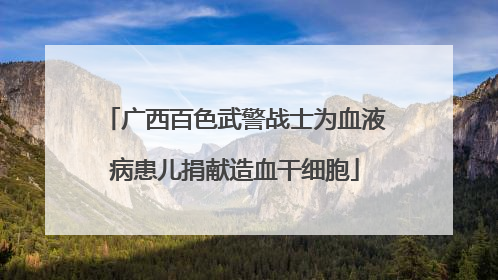 广西百色武警战士为血液病患儿捐献造血干细胞