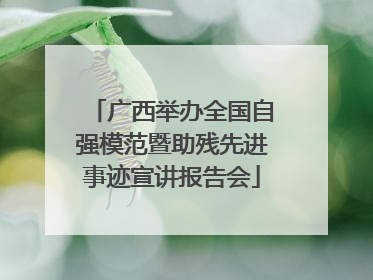 广西举办全国自强模范暨助残先进事迹宣讲报告会