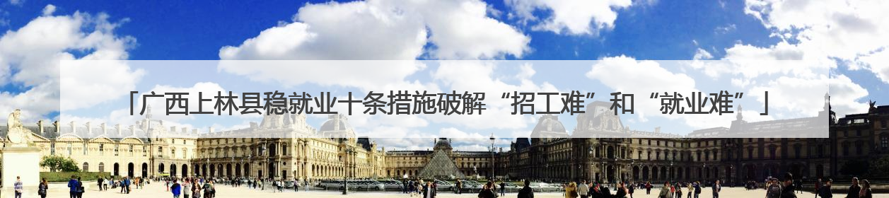 广西上林县稳就业十条措施破解“招工难”和“就业难”