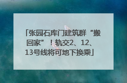 张园石库门建筑群“搬回家”！轨交2、12、13号线将可地下换乘