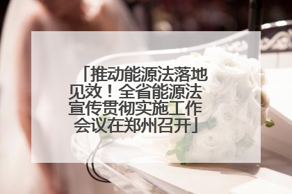 推动能源法落地见效！全省能源法宣传贯彻实施工作会议在郑州召开