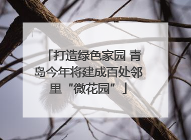 打造绿色家园 青岛今年将建成百处邻里“微花园”