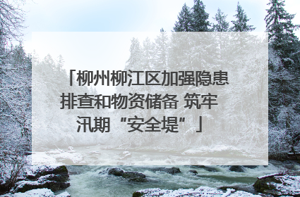 柳州柳江区加强隐患排查和物资储备 筑牢汛期“安全堤”