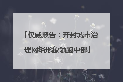 权威报告：开封城市治理网络形象领跑中部
