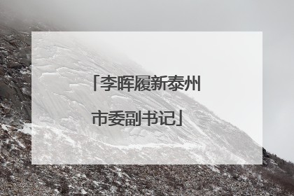 李晖履新泰州市委副书记