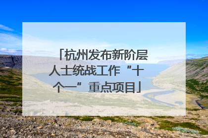 杭州发布新阶层人士统战工作“十个一”重点项目
