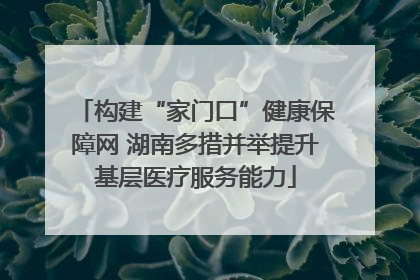 构建“家门口”健康保障网 湖南多措并举提升基层医疗服务能力