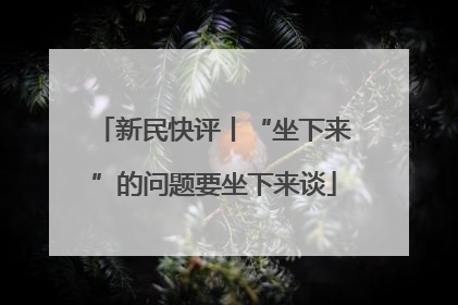 新民快评丨“坐下来”的问题要坐下来谈