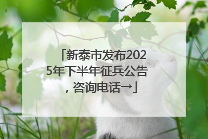 新泰市发布2025年下半年征兵公告，咨询电话→
