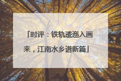 时评：铁轨逶迤入画来，江南水乡谱新篇