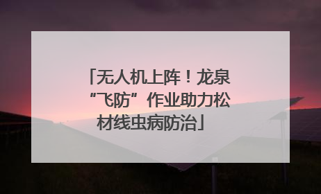 无人机上阵！龙泉“飞防”作业助力松材线虫病防治