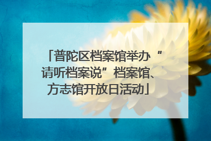 普陀区档案馆举办“请听档案说”档案馆、方志馆开放日活动