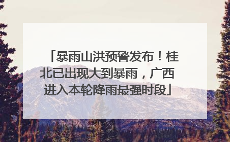 暴雨山洪预警发布！桂北已出现大到暴雨，广西进入本轮降雨最强时段