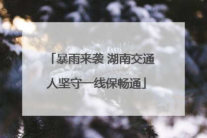暴雨来袭 湖南交通人坚守一线保畅通