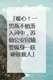 暖心！一男孩不慎落入河中，苏仙公安民辅警纵身一跃硬核救人