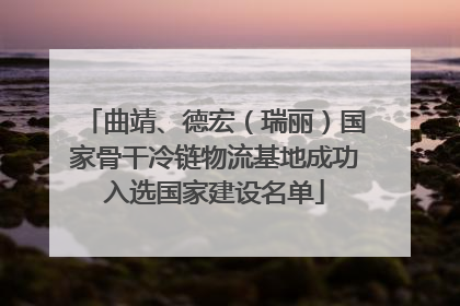 曲靖、德宏（瑞丽）国家骨干冷链物流基地成功入选国家建设名单