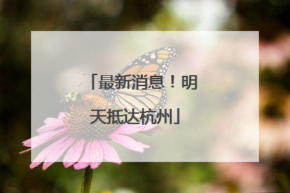 最新消息！明天抵达杭州