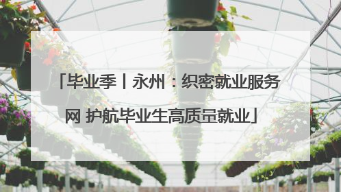 毕业季丨永州：织密就业服务网 护航毕业生高质量就业
