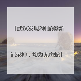 武汉发现2种蛇类新记录种，均为无毒蛇