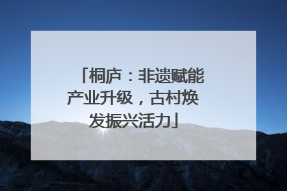 桐庐：非遗赋能产业升级，古村焕发振兴活力