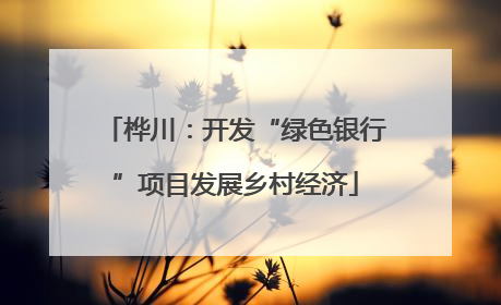 桦川：开发“绿色银行”项目发展乡村经济