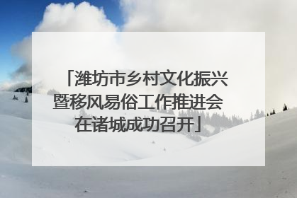 潍坊市乡村文化振兴暨移风易俗工作推进会在诸城成功召开