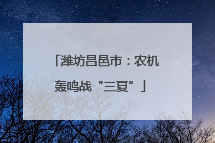 潍坊昌邑市：农机轰鸣战“三夏”