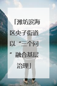 潍坊滨海区央子街道以“三个问”融合基层治理