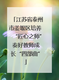 江苏省泰州市姜堰区培养“匠心之师” 奏好教师成长“四部曲”